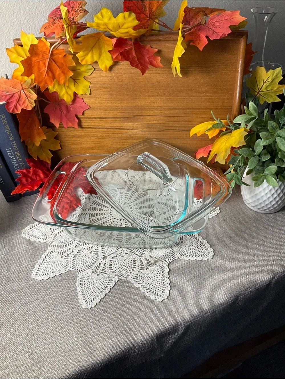 Pyrex Easy Grab 2 Qt Clear Glass Casserole Dish with Lid C-024 & C-624